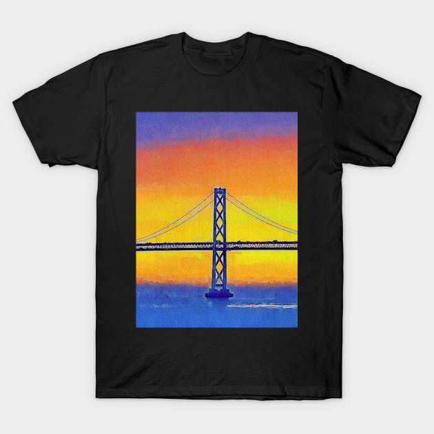 The bridge to sunset illustration T-Shirt by Banyu_Urip